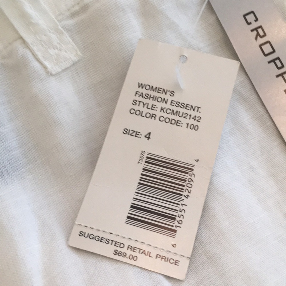 DKNY linen /cotton cropped pants - Picture 4 of 6